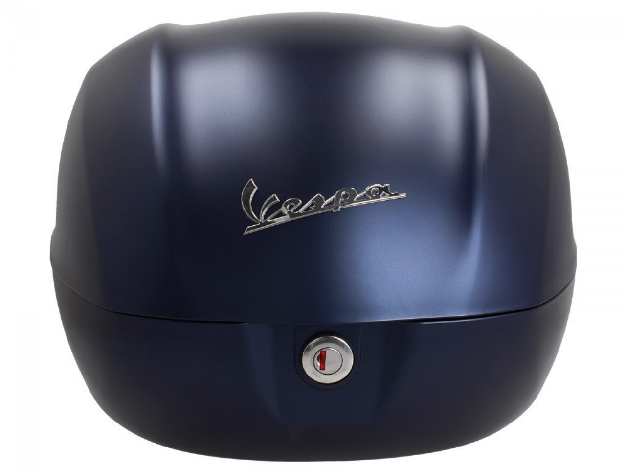 Kit baúl 32L azul oscuro opaco mate (288/A), cojín de respaldo marrón oscuro para Vespa Primavera