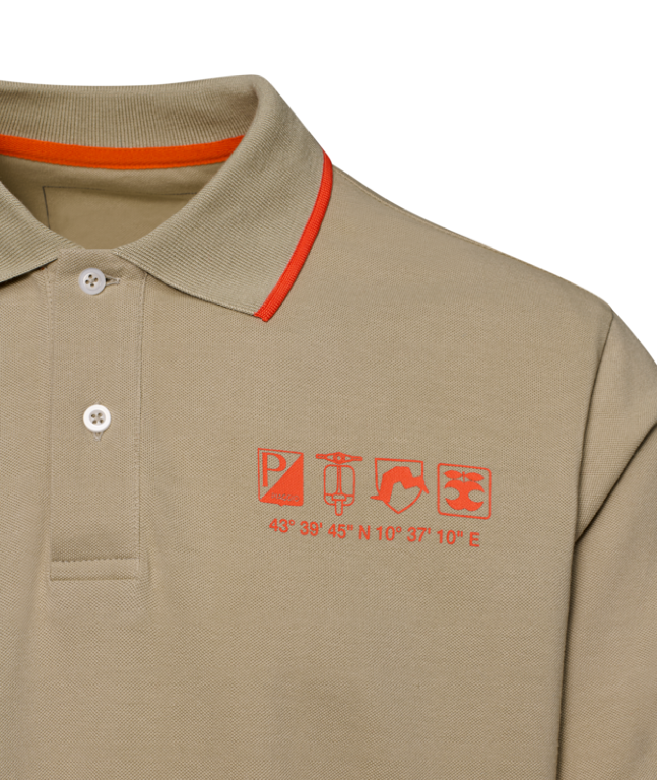 Camiseta polo Vespa Nomad beige, colección DEC