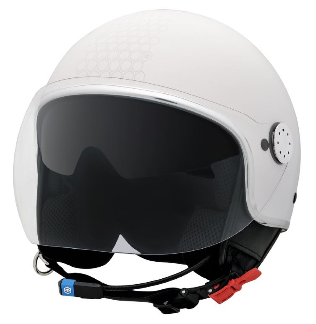 Casco jet Piaggio Demi Jet Mirror blanco mate