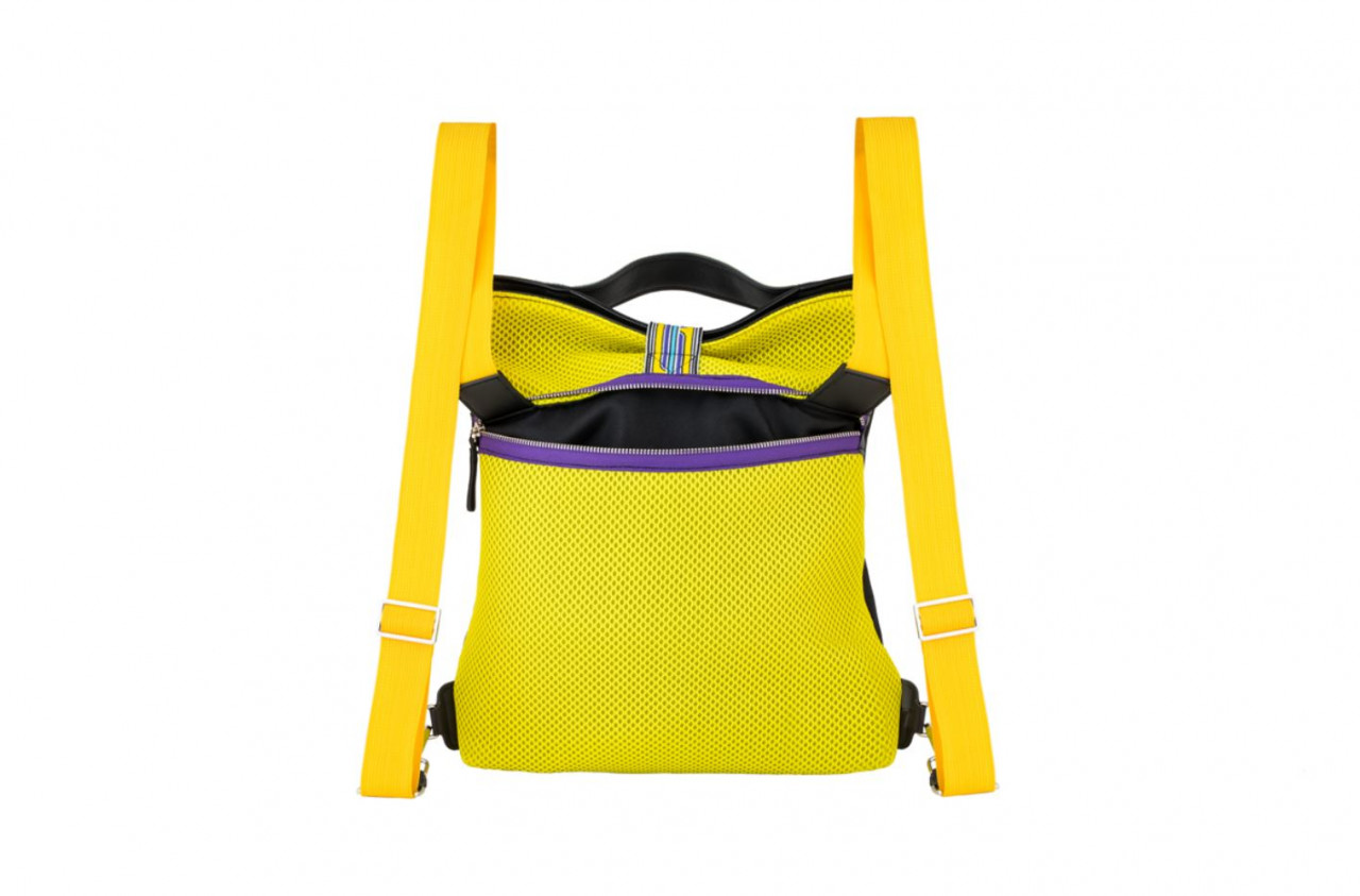 Bolsa Vespa con función de mochila "V-Stripes" - Negra
