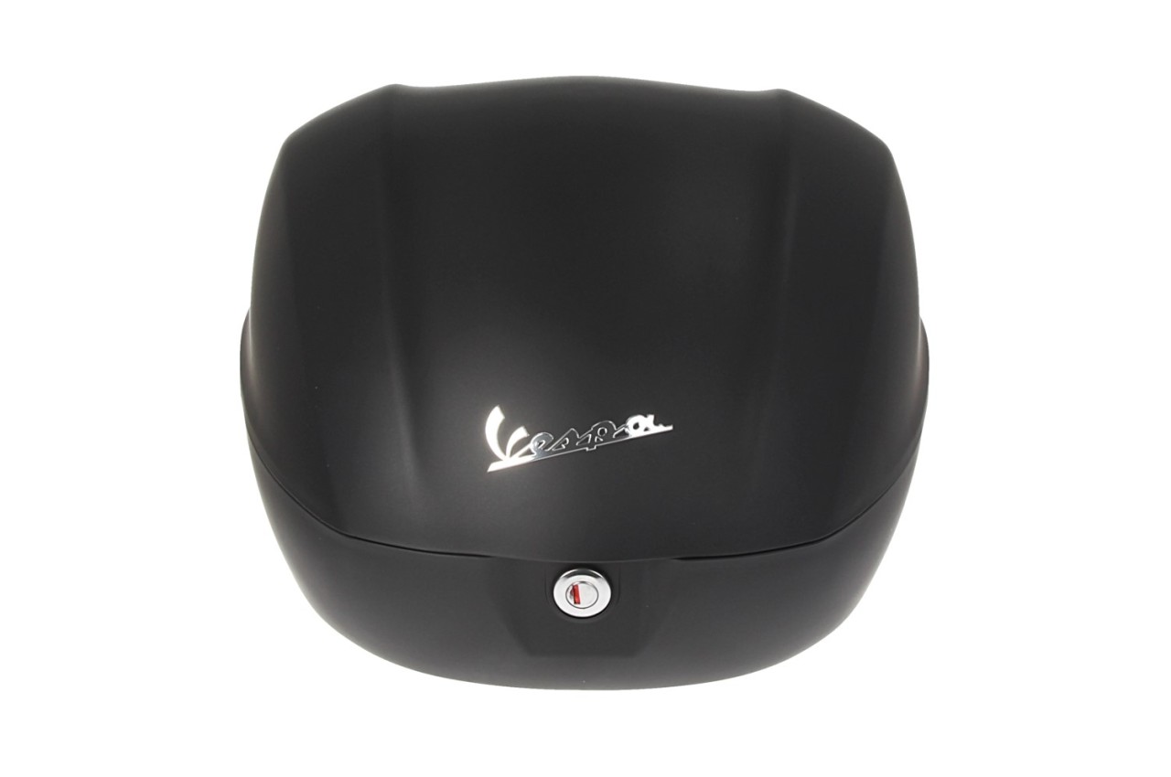 Kit de baúl trasero de 32 l en negro mate, acolchado para la espalda en negro y portaequipajes cromado para Primavera/Sprint