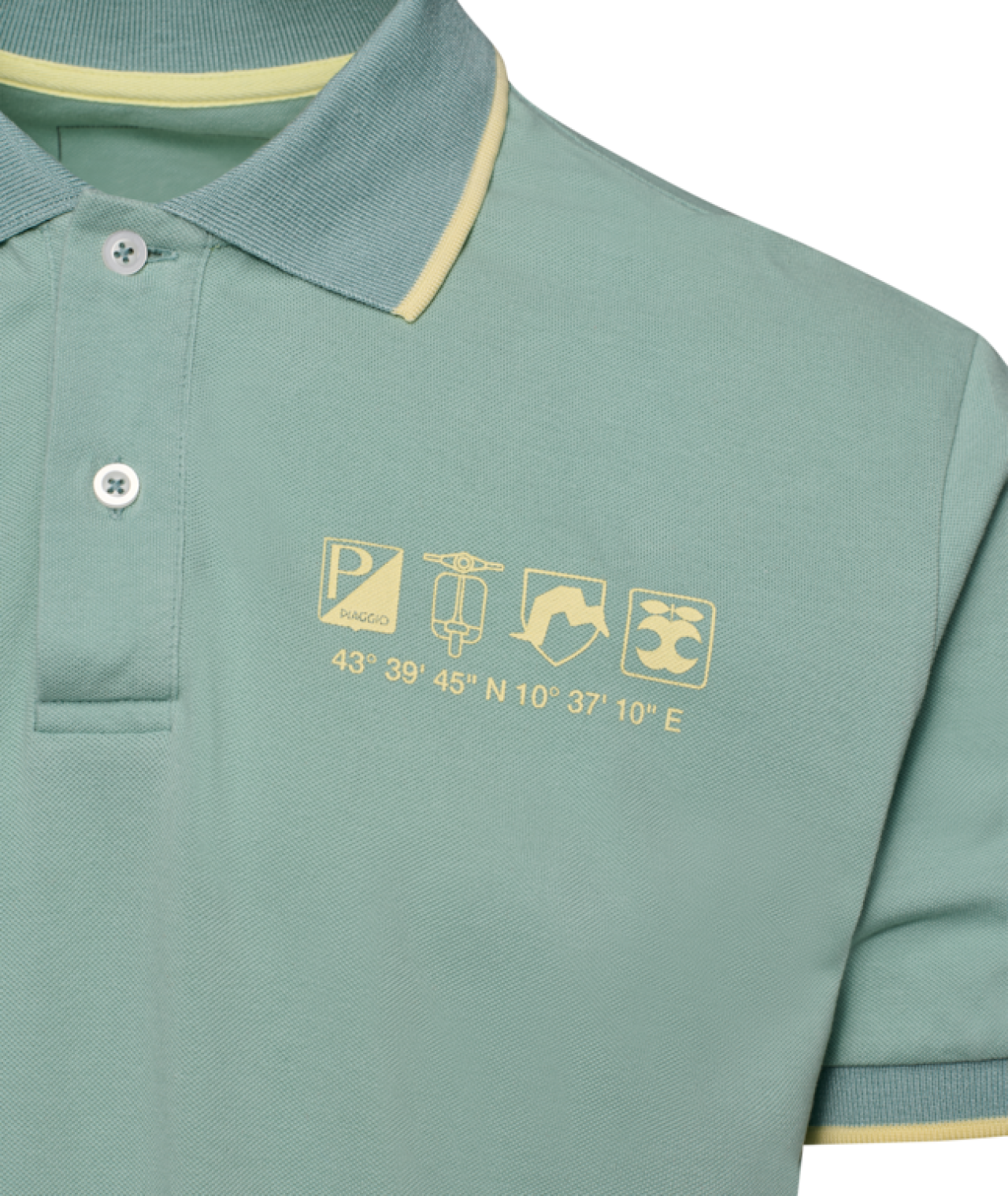 Camiseta polo Vespa «Origin» verde, colección DEC