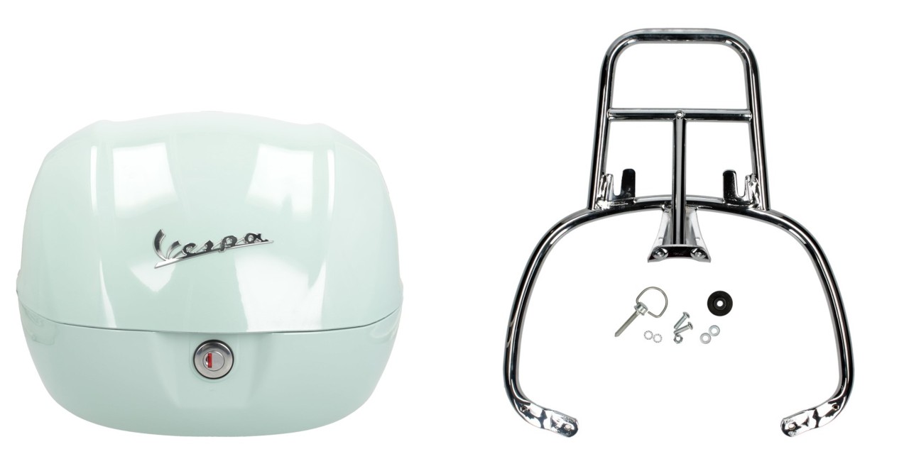 Kit Topcase 32L latte menta (350/A), portaequipajes cromado para Primavera