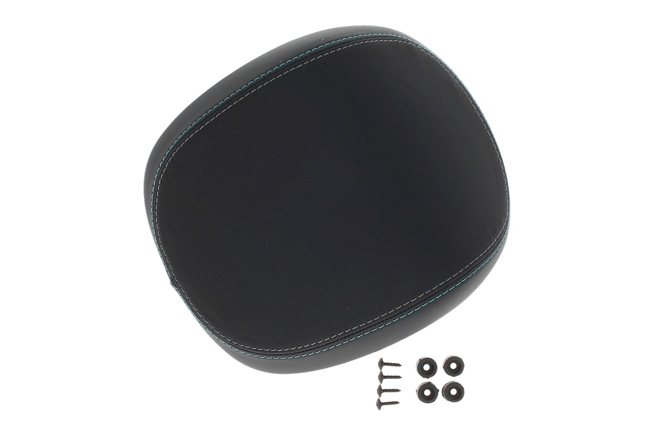 Respaldo original del baúl para Vespa Primavera - negro con costuras verdes