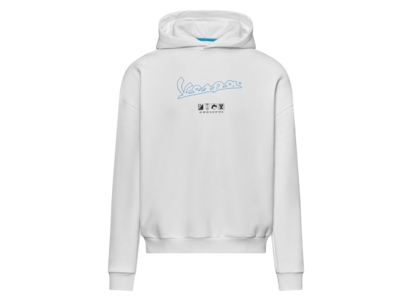 Sudadera con capucha Vespa blanca, colección DEC