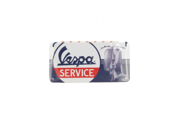 Vespa letrero metálico Vespa Service, 10x20 mm
