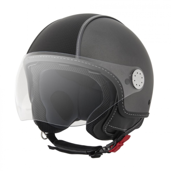 Casco Piaggio Demi Jet, Carbonskin, gris, mate