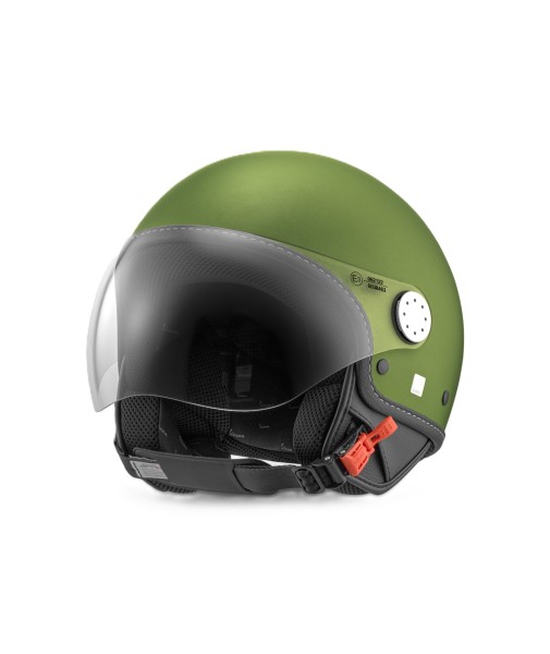 Casco jet Vespa, visera larga Vespa, verde mate (V29) - L1