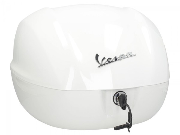 Baúl trasero para Vespa de 32 l, blanco brillante, 544, sin respaldo