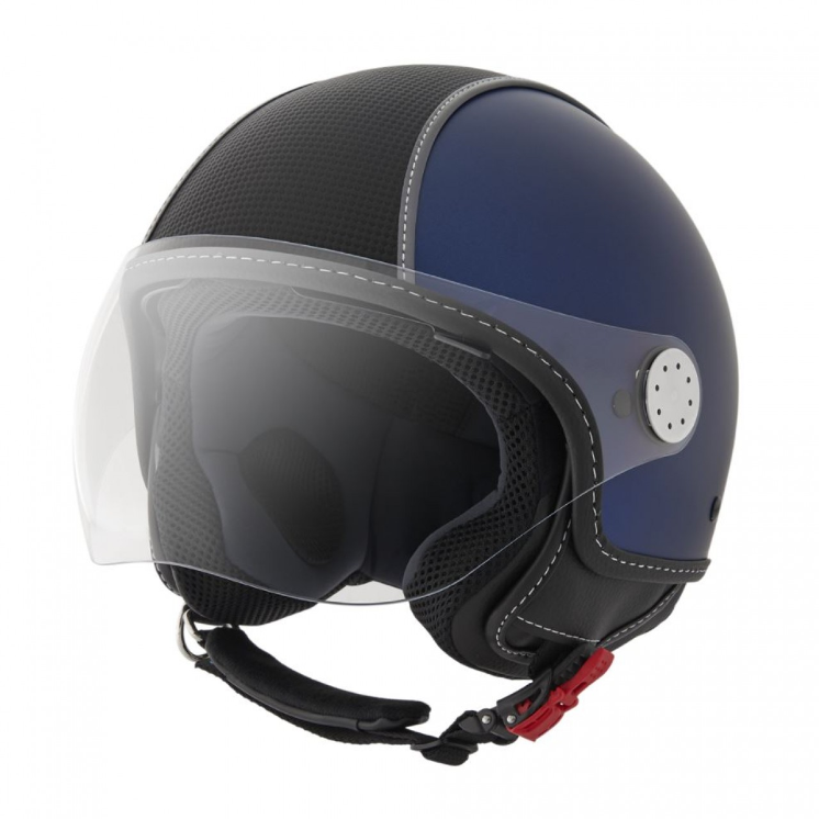 Piaggio casco Demi Jet, Carbonskin, azul