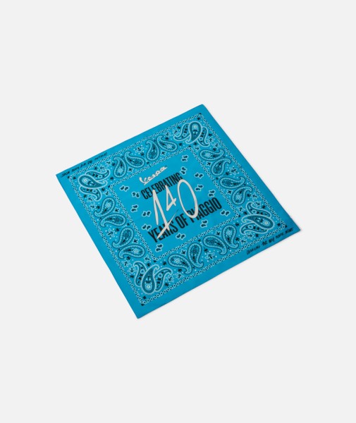 Pañuelo Vespa "140 años Piaggio" azul blanco